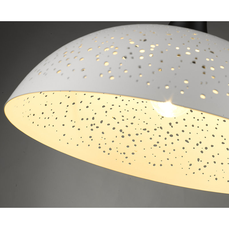 Karnus 1 - Light Matte Dome Pendant, Matt Black/White