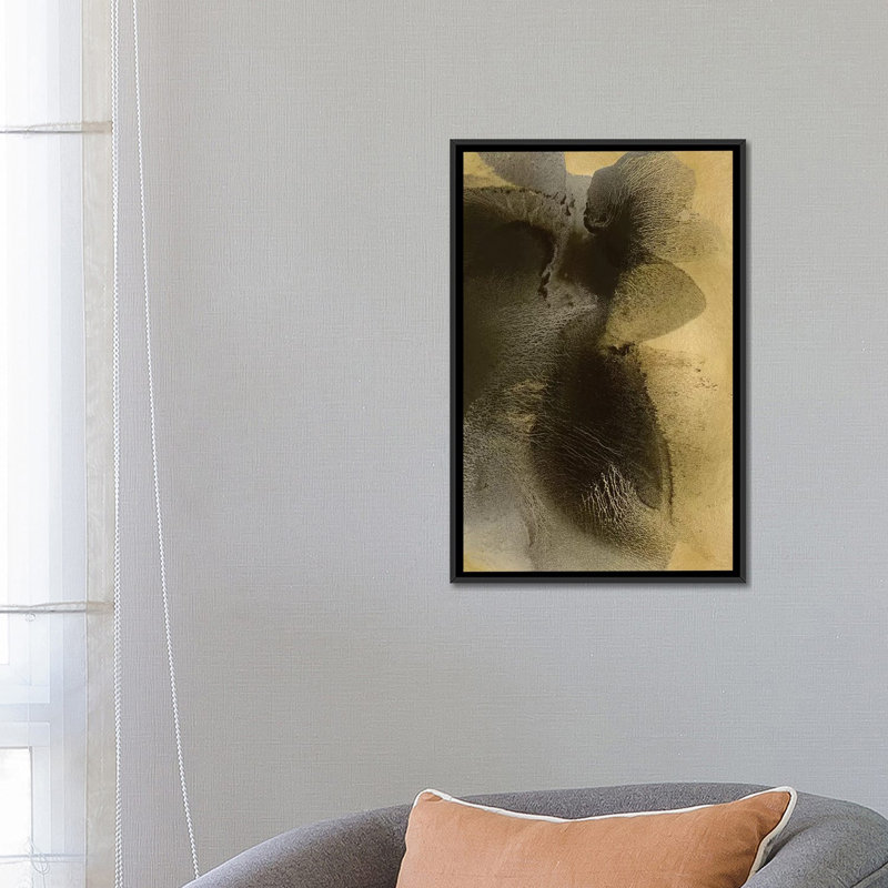 «Circulation Gold III», reproduction sur toile, H 26 po x l 18 po x P 1,5 po, Toile avec cadre flottant noir, Pas de tapis