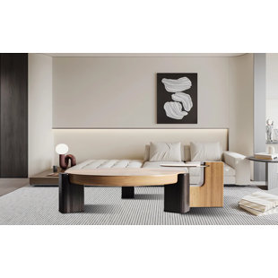 Table basse ronde en bois massif ZMZ