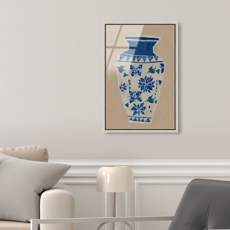 Heirloom Vase Print by Oliver Gal, 11"H x 16"W, Silver Floater Frame
