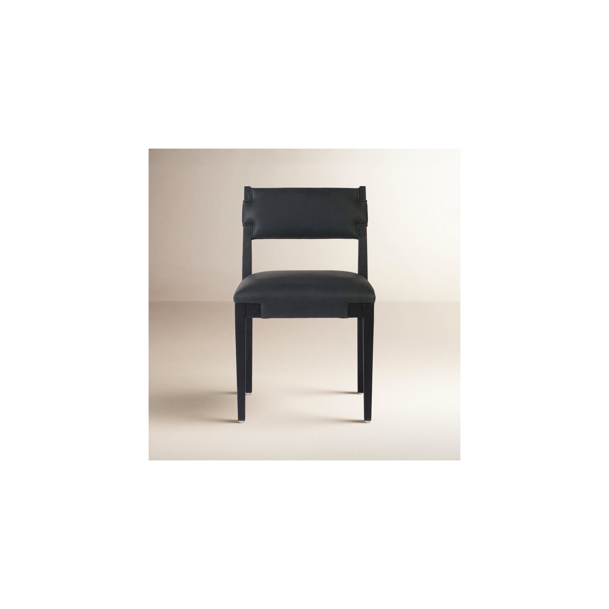 Bilbrey Leather Side Chair, Black Ash, Brickhouse Black