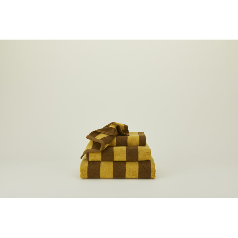 Simple Striped Terry Bath Sheet, Mustard;Bronze, Bath Sheet - 1 Pack