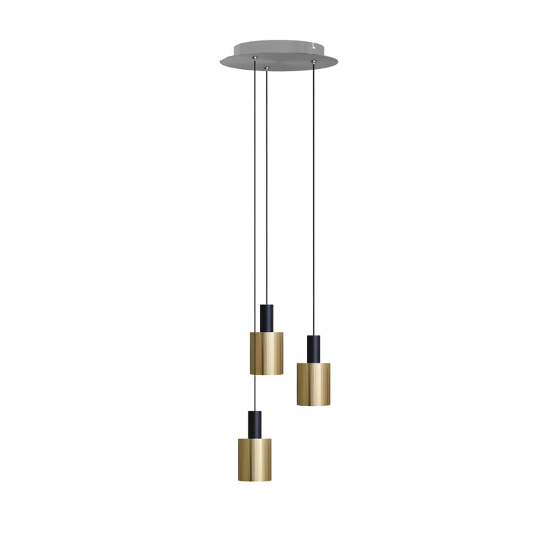 Essoura 3 - Light Cluster Pendant, Black/Brass
