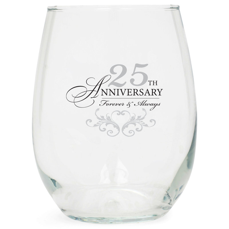Wine Glass 25th Anniversary Forever 15oz