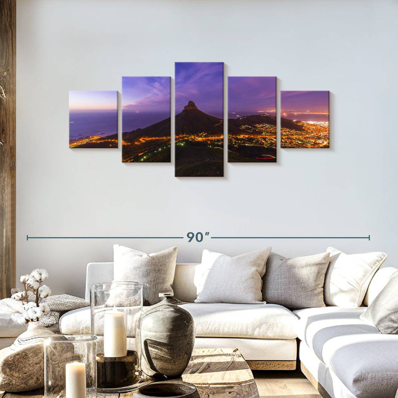 Cape Town, crépuscule, H 30 po x l 68 po