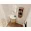Meuble-lavabo autoportant compact avec lavabo, finition imitation chêne, style moderne