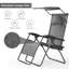 Fauteuil inclinable d'extérieur pliant avec auvent et porte-gobelet-1839271322
