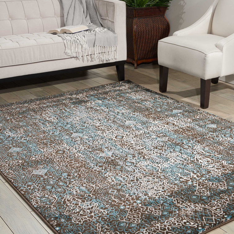 Saliba Abstract Blue Area Rug