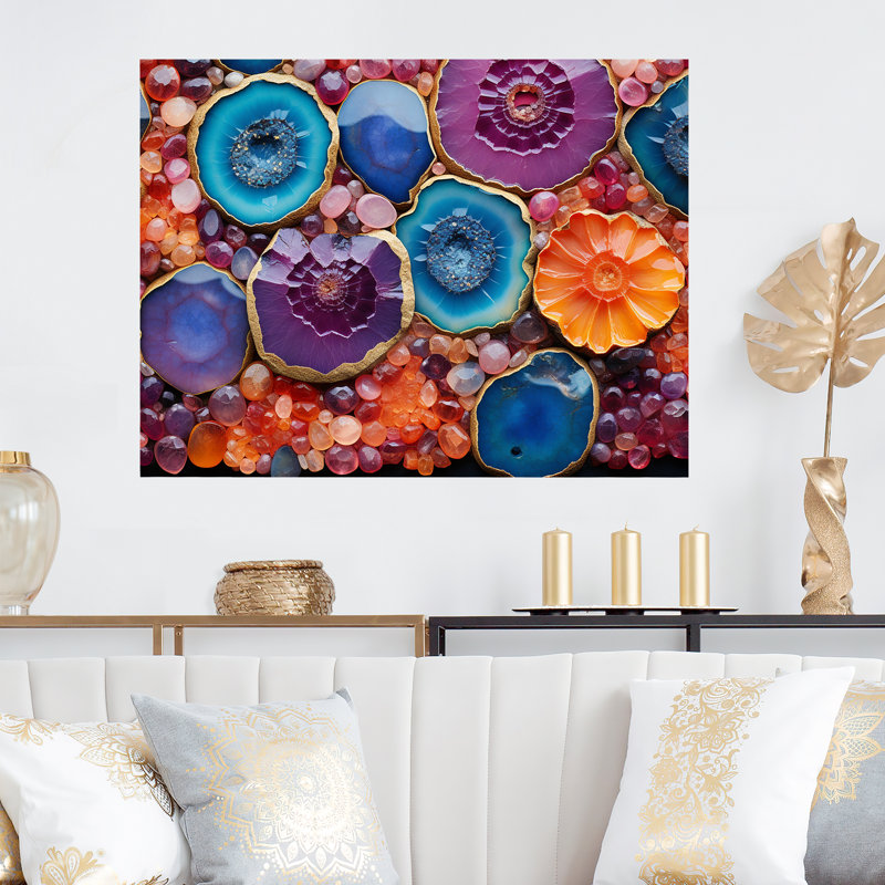 «Blue and Puprle» Améthyste Aura Geode Essence, H 30 po x l 40 po x P 1,5 po
