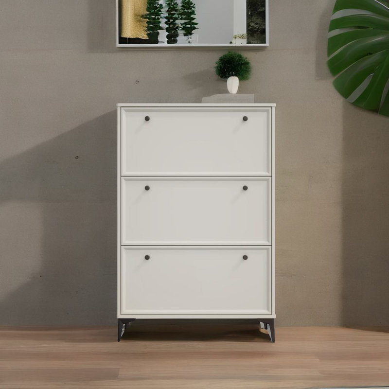 3 Flip Drawers Shoe Cabinet