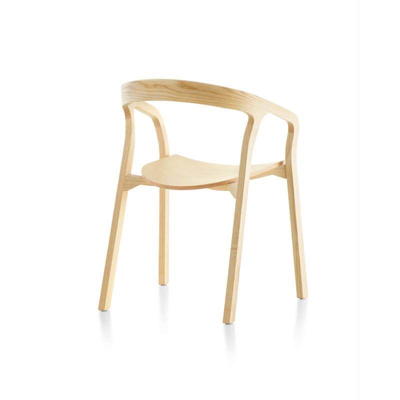 She Said Solid Wood Stacking Arm Chair, Natural