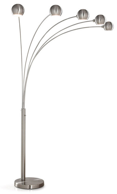 Dealba 85'' Tree Floor Lamp, Brushed Nickel