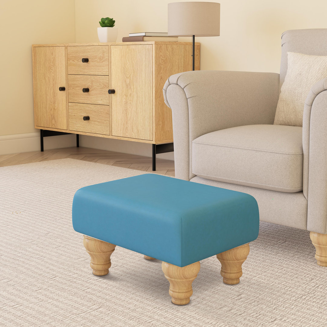 Acierno Natural Wood Turned Leg - Faux Leather