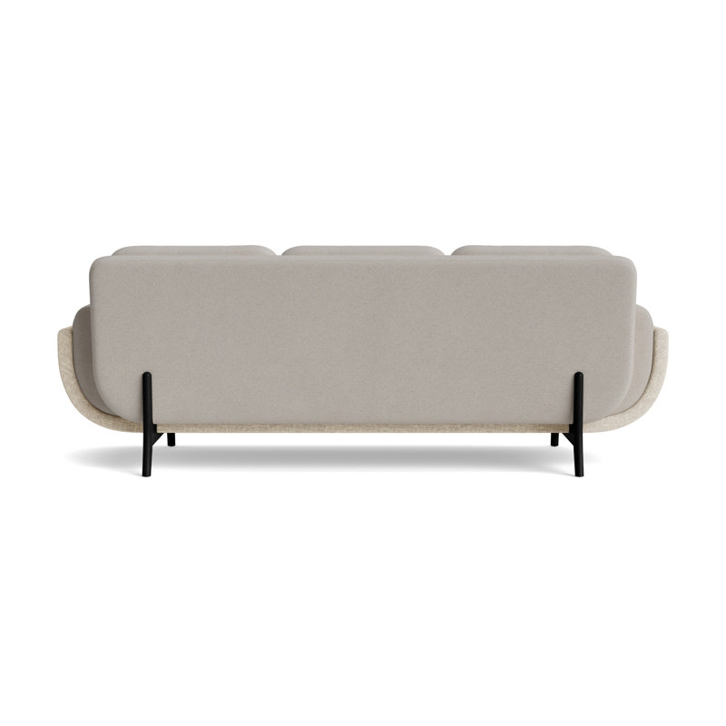 Regatta 90 Sofa, Performance Boucle-Dove Gray/Textured Weave-Toffee, Black