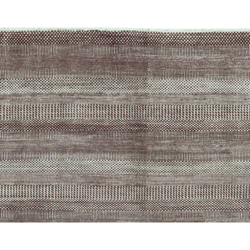 Striped Area Rug in Wine/Silver/Gray