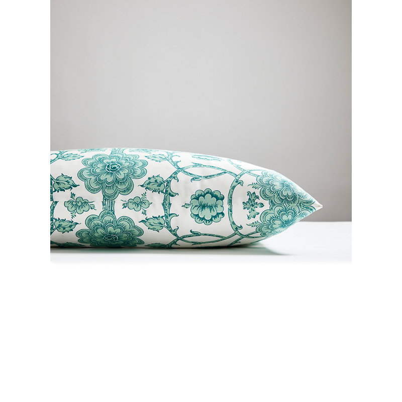 Ornamental Gate Silk Lumbar Pillow Cover & Insert, Celadon