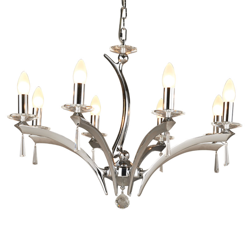 8 - Light Candle Style Chandelier, Chrome