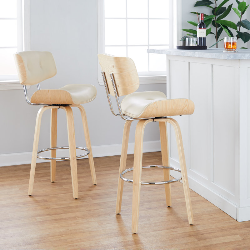 Tabouret pivotant 30,5 po Lakyia, Crème