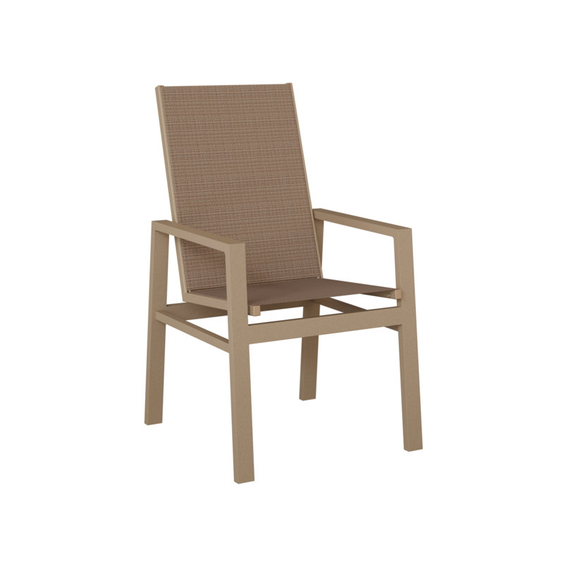 Chaise berçante à dossier haut Berlin Gardens Vida, Tweed taupe, Aluminium, chêne, veine de bois