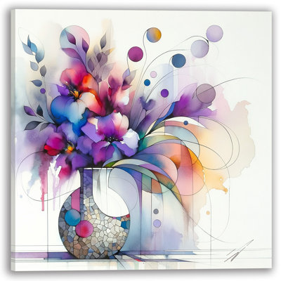 Impression sur toile élégante à motif floral abstrait