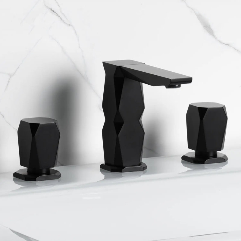 Ikon Luxury Widespread Bathroom Faucet, Black