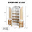 Grand garde-manger arqué de 71 po avec portes en rotin, tablettes réglables et supports intégrés-1324945753
