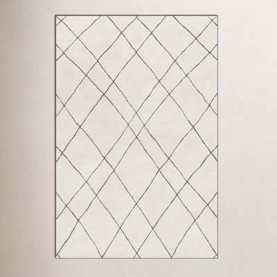 Seaton Black Cream Hand-Tufted Abstract Wool Rug
