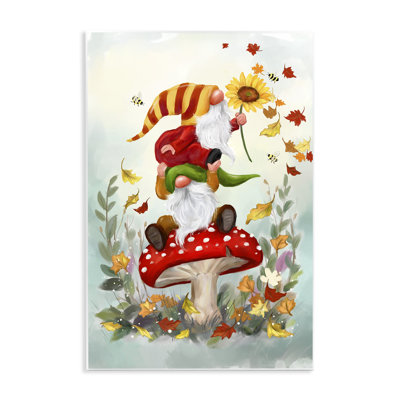 Gnome d'automne, art mural sur bois par Jean-François