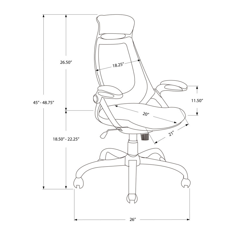 Chaise de bureau Chaneka, Blanc / gris