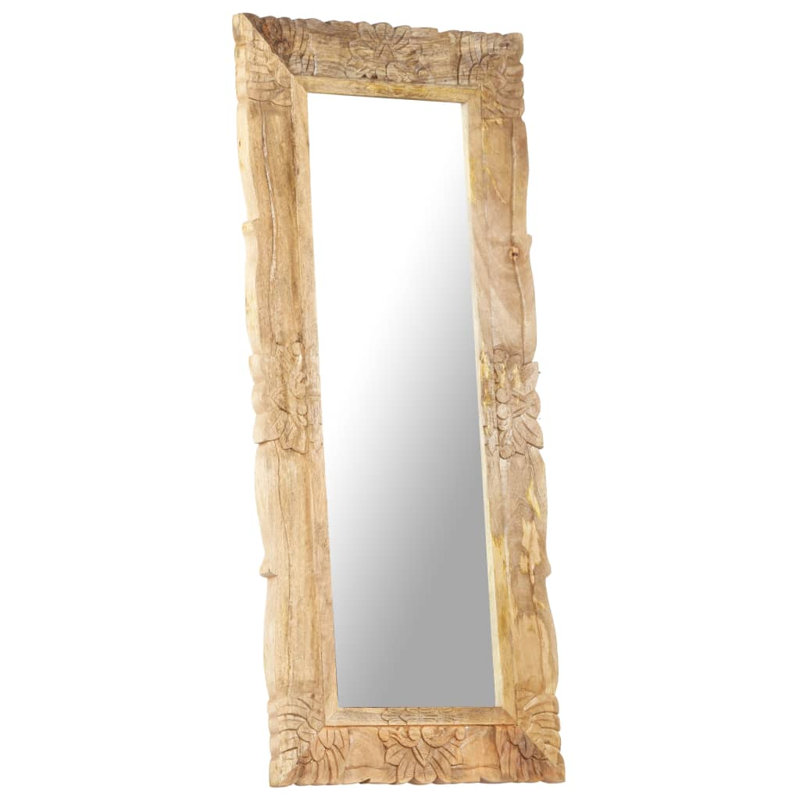 Cummins Wood Flat Wall Mirror, Brown, 110 cm H x 50 cm W