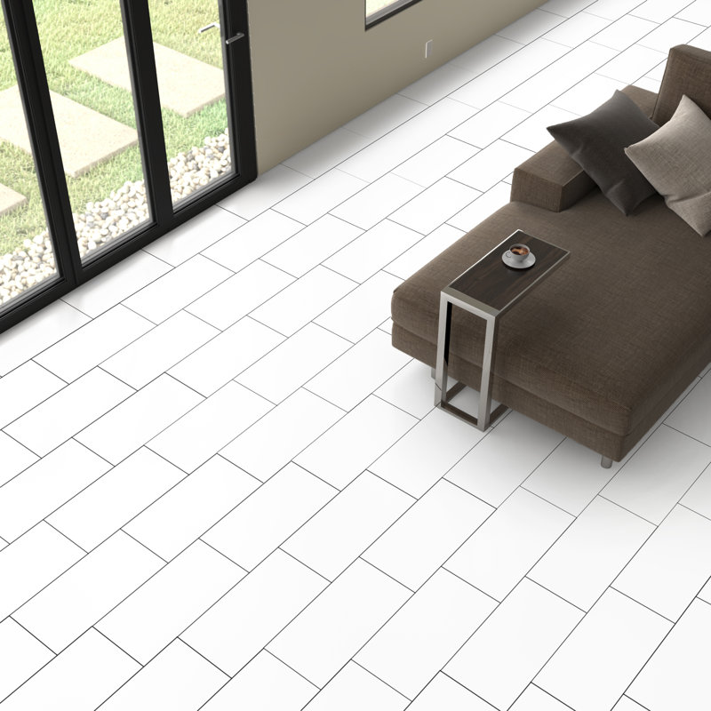 True Story Polished 12'' W x 24'' L Porcelain Throughbody Singular Tile, Snow