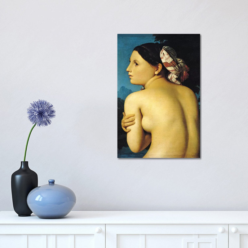 Female Nude, Bather (Baigneuse), 1808 1 Piece Wrapped Canvas Painting, 30.48 cm H x 45.72 cm W