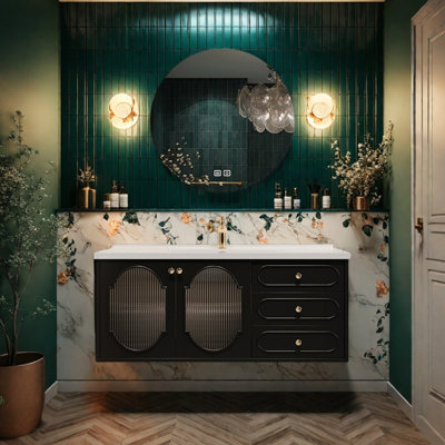 Retro light luxury bathroom cabinet