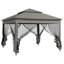 3 x 3(m) Pop Up Gazebo, Double-roof Garden Tent with Netting, Party Event Shelter, Black-135726294