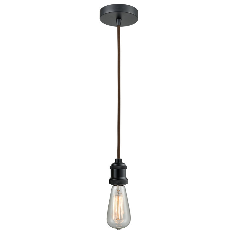 Waterville 1 - Light Single Pendant, Matte Black/Brown
