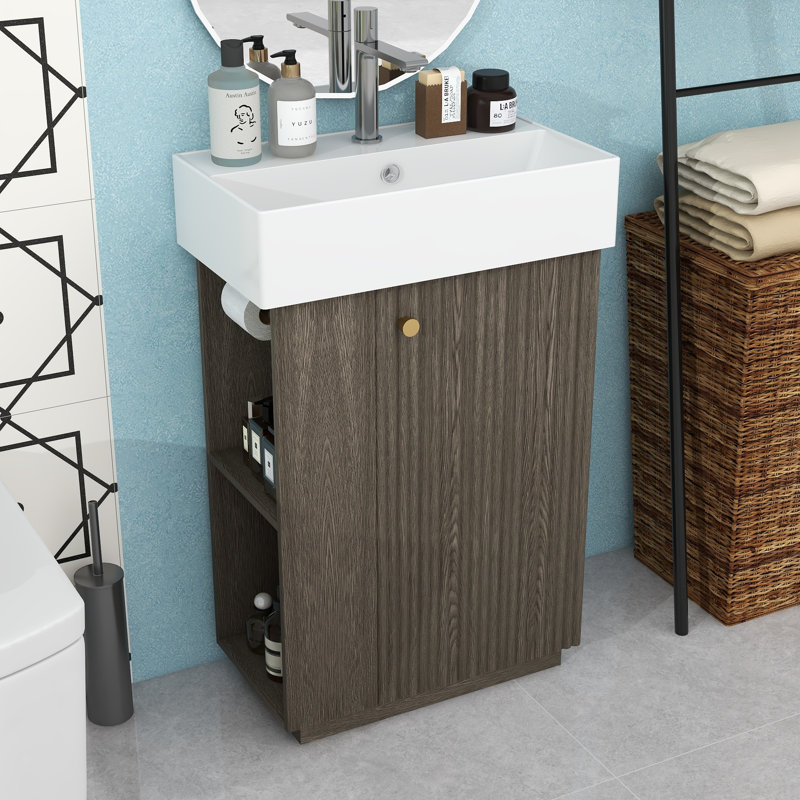 Meuble-lavabo avec lavabo et tablettes