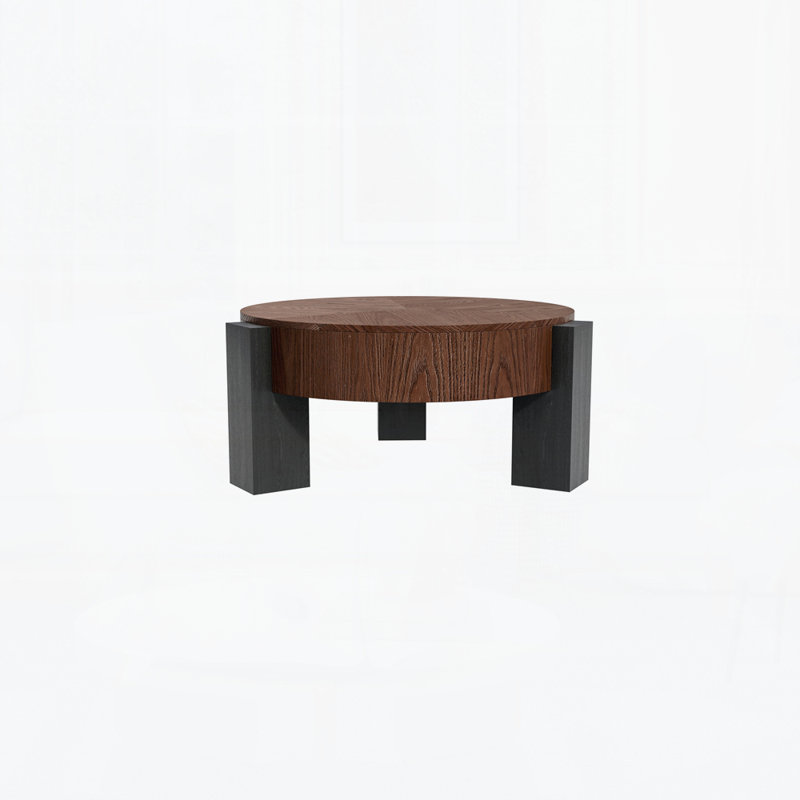 Table basse 33 po avec rangement caché pour le salon, Noyer