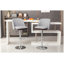 Ensemble de 2 tabourets de bar pivotants à hauteur de comptoir moderne - Fauteuil d'îlot de cuisine rembourré en lin gris avec dossier, rotation à 360 ° et base en métal