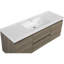 Meuble-lavabo flottant moderne avec lavabo à surface solide pour un rangement élégant dans la salle de bain