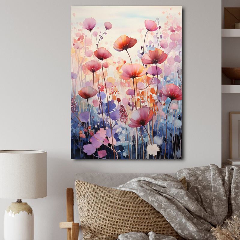 Humna «Mauve Botanical Whispers IV», reproduction sur toile, H 40 po x l 30 po x P 1,5 po, Toile tendue