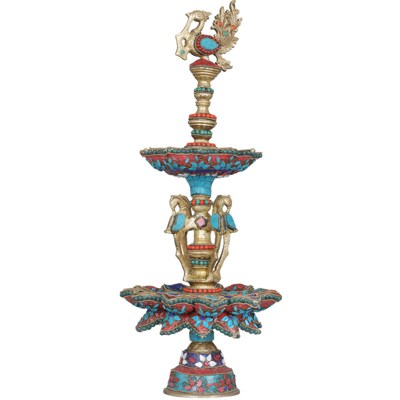 20.7'' H Brass Tabletop Candelabra