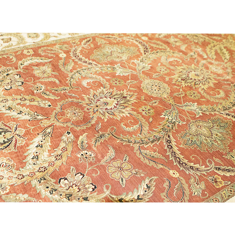 Tapis rouille et ivoire noué à la main de haute qualité
