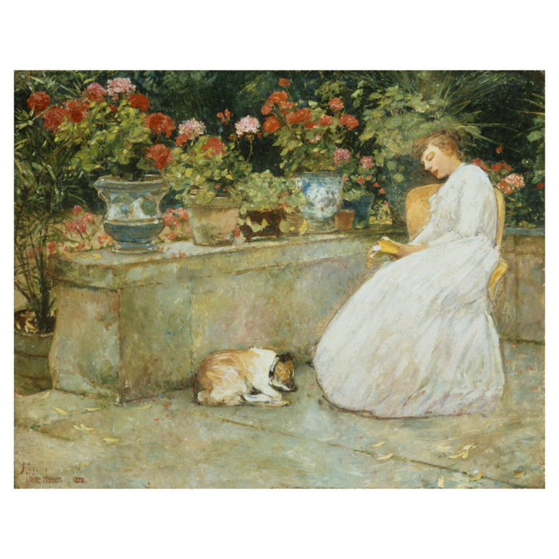 «Reading» par Childe Hassam - Impression giclée, H 32 po x l 40 po