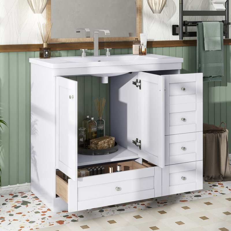 Ensemble de meuble-lavabo simple 36 po Meranda, Blanc