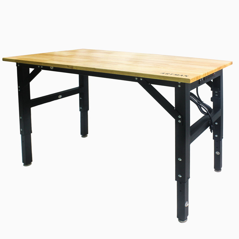 Table de travail réglable en métal avec douille et plateau
