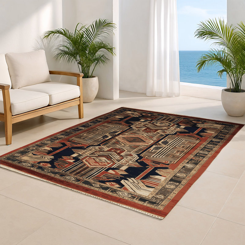 Tapis intérieur et extérieur ArtDeco, Rectangulaire 8 pi x 10 pi