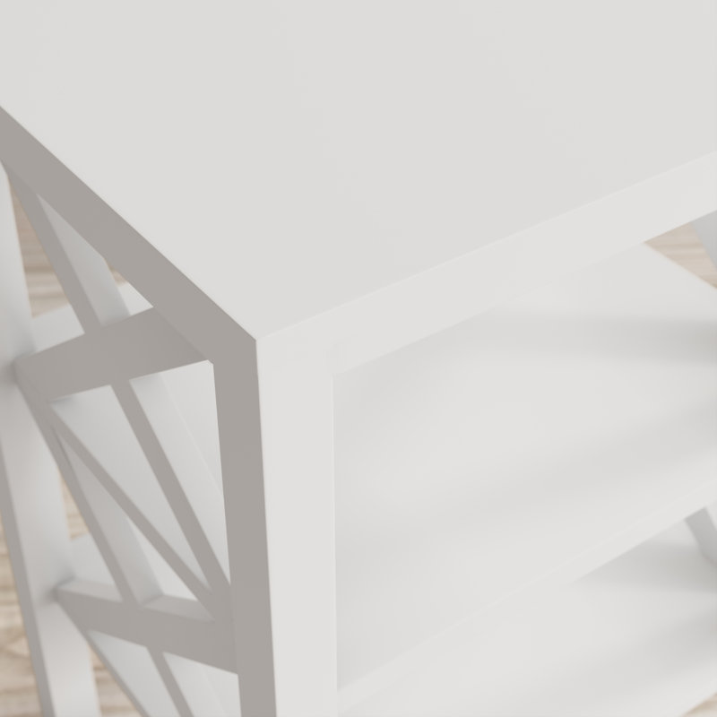 Yosaira Solid Wood End Table, White