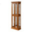 Cabinet Curio avec tablettes réglables et panneau arrière en miroir, portes en verre trempé (chêne, 6 niveaux)-1650637902-1650637890