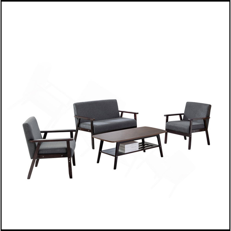 Ensemble de table basse et 2 chaises Bahamas Espresso, Gris foncé, Noir