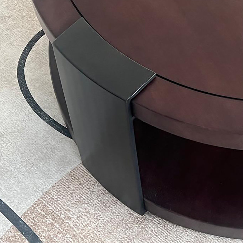 Simple double round coffee table, 15.7" H x 39.4" L x 39.4" W